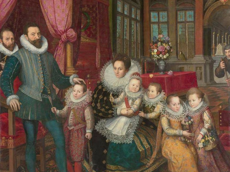 Prince Charles d'Arenberg, Anne de Croÿ et leurs enfants, Frans Pourbus le Jeune Anne de Croÿ