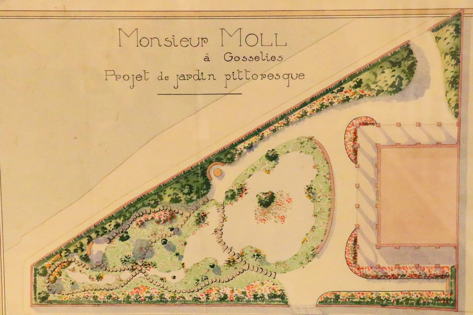 Buyssens Jardin pittoresque pour M. Moll à Gosselies, vers 1915-1920